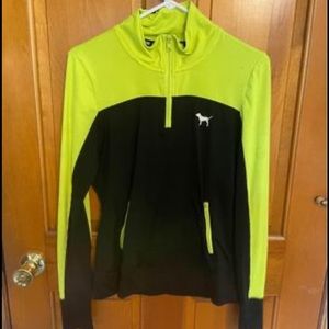 PINK neon yellow workout sweatshirt